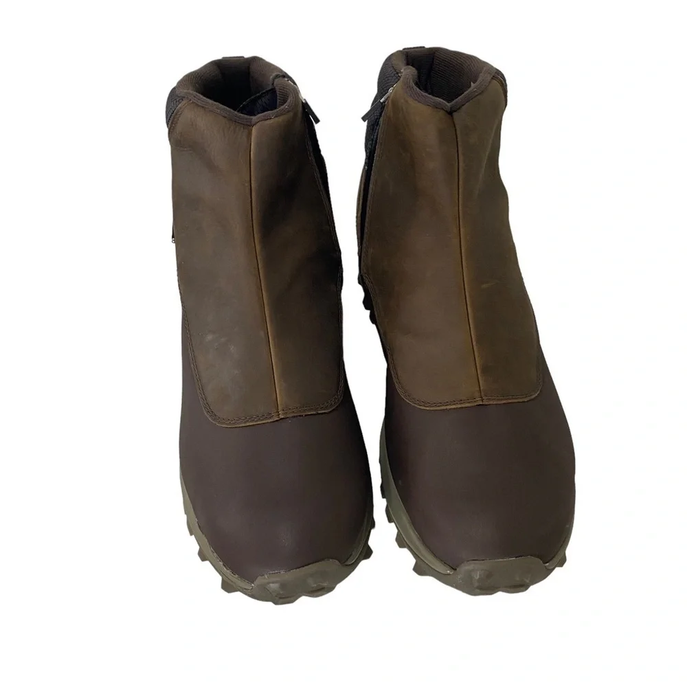 Merrell Men's Thermo Kiruna Mid Zip Waterproof Boot on‎ Clay Brown Leather 15
